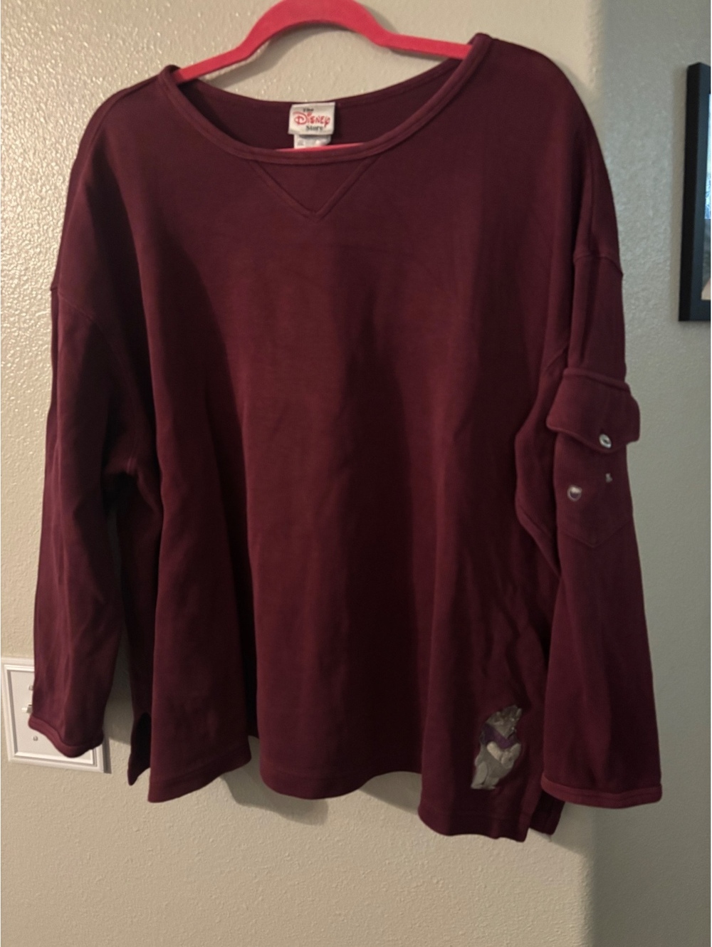 Vintage 90s The Disney Store Winnie the Pooh Ribbed Sweater Maroon XXL